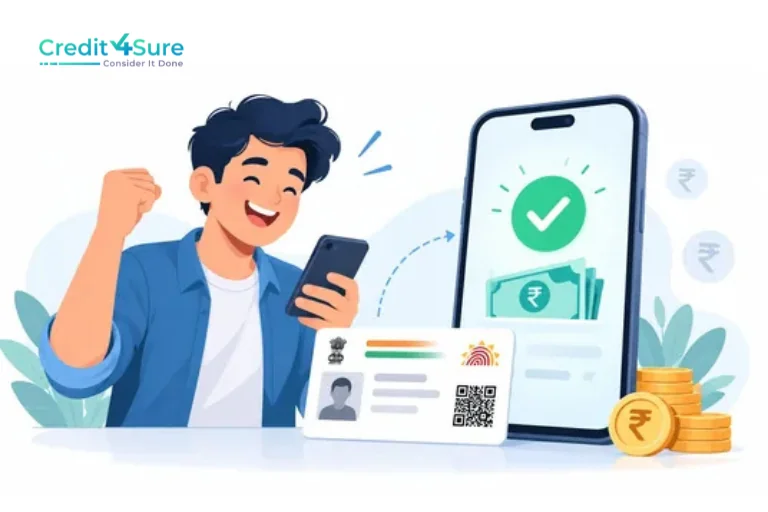 ₹5,000 loan on Aadhaar card online with mobile loan approval and Aadhaar verification illustration
